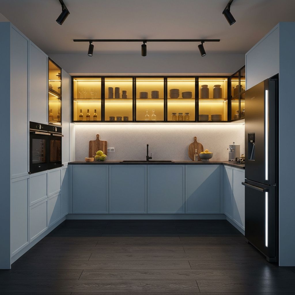 Голубая кухня модерн